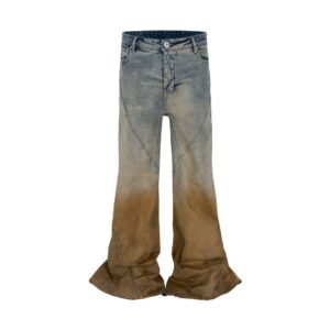 Men's Gradient Trousers Wide Leg Distressed Casual Jeans