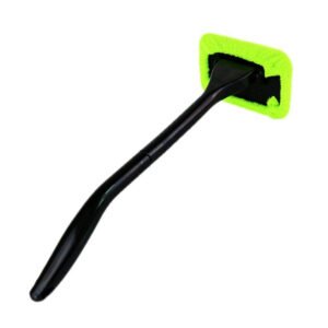 microfiber car window cleaner with brush long handle car washer, windshield wiper, glass cleaning brush washable cloth fabric practice tool
