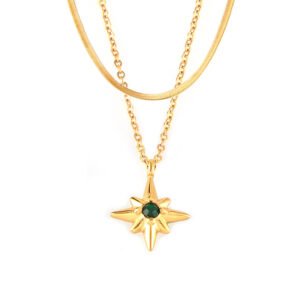 Female Versatile Star-shaped Zircon-inlaid Necklace