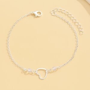 Fashion Simple Style Anklet Heart-shaped Pendant Adjustable