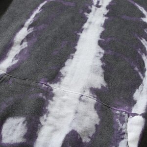 Washed-out Vintage Distressed Skull Bone Hooded Sweater