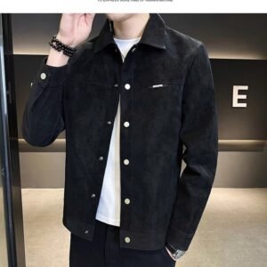 Suede Lapel Spring Men's Jacket