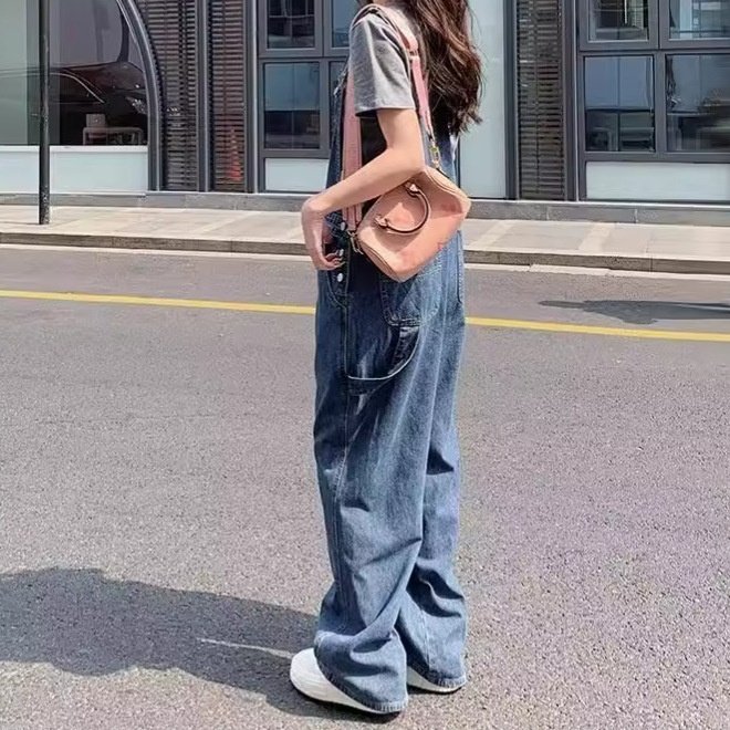 Retro Age Reducing Straight Leg Wide Leg Pants, Slimming Jumpsuit - Image 4