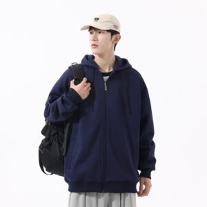 Spring And Autumn Teen Fashion Brand Loose And Hooded Cardigan