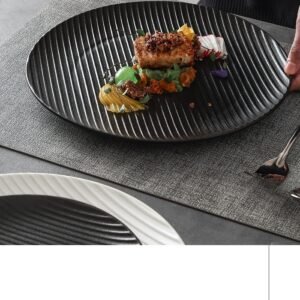Japanese Matte Steak Plate Household Dinner Plate Western Cuisine Plate Sushi Dessert Cake Plate Hotel Restaurant Tableware