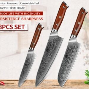 Ebony Handle Damascus Steel Knife 8-inch Chef Knife