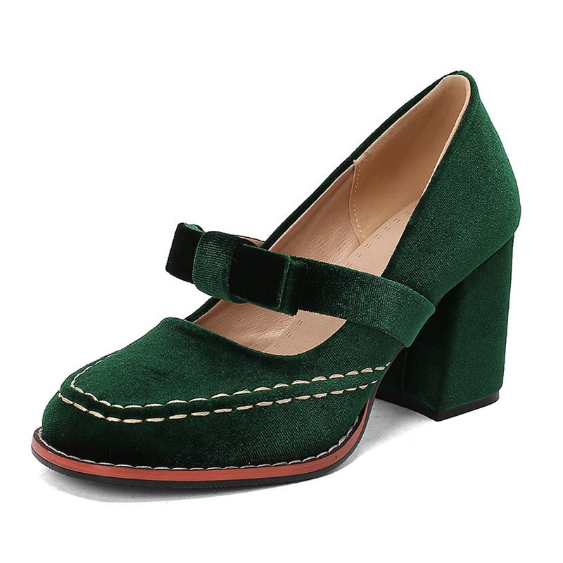 Womens Stylish Low-cut High Heels With A Bow Detail - Image 8