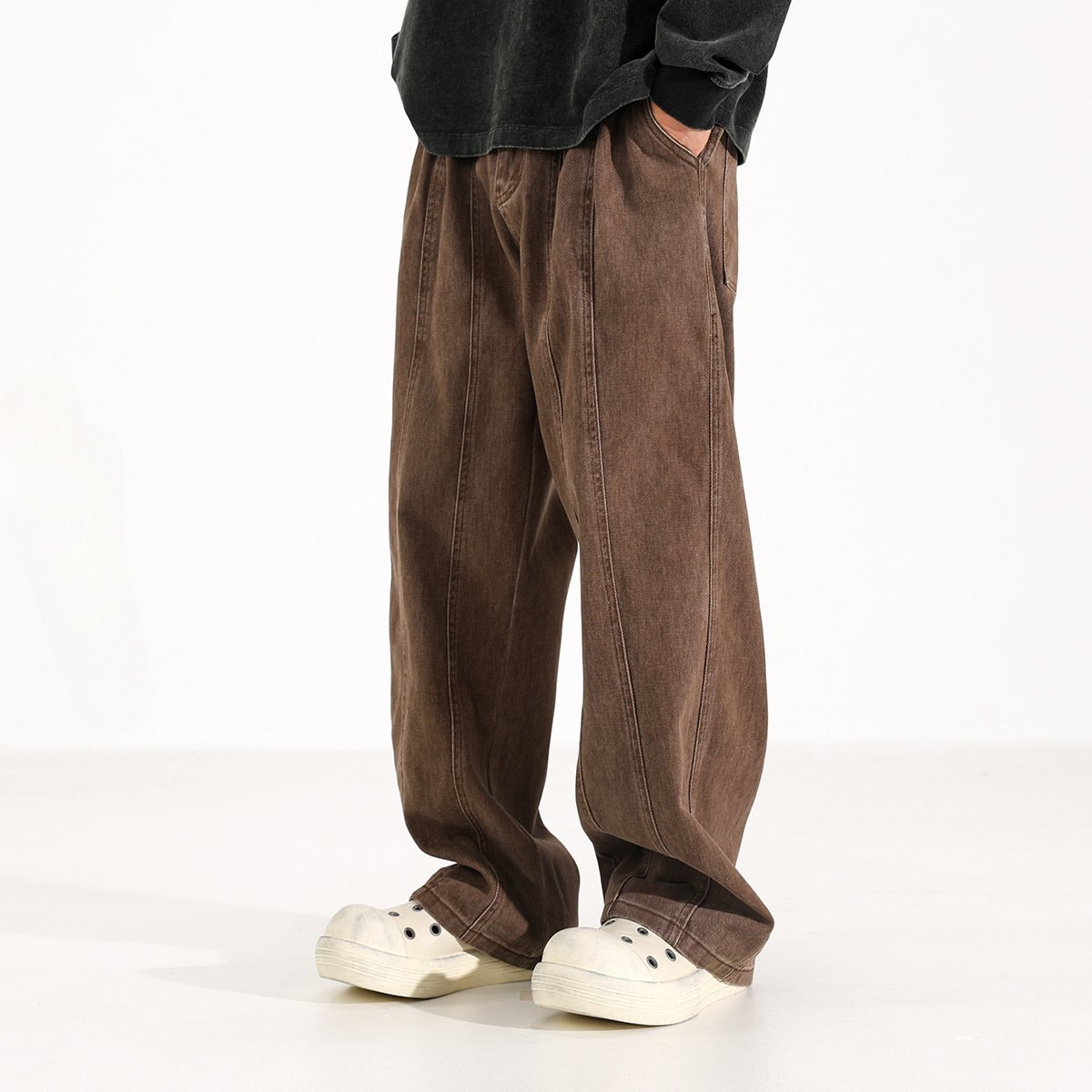 Maillard American Retro Drooping Straight Jeans - Image 3