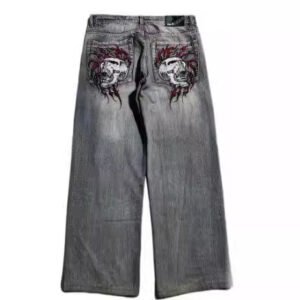 American Retro Worn Looking Washed-out Jeans Men's Wide-leg Workwear Design Casual