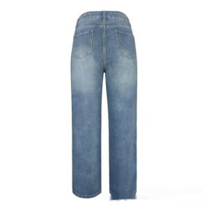 Loose Mid Waist Casual Straight Pants Cropped Pants