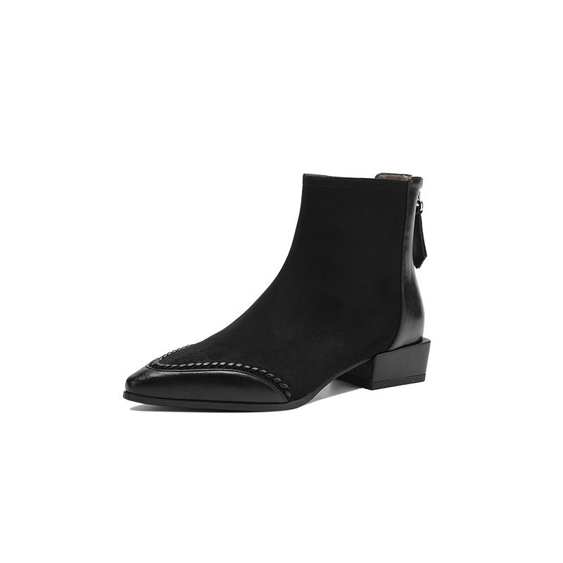 Pointed-toe Square-heeled Ankle Boots For Women - Image 5