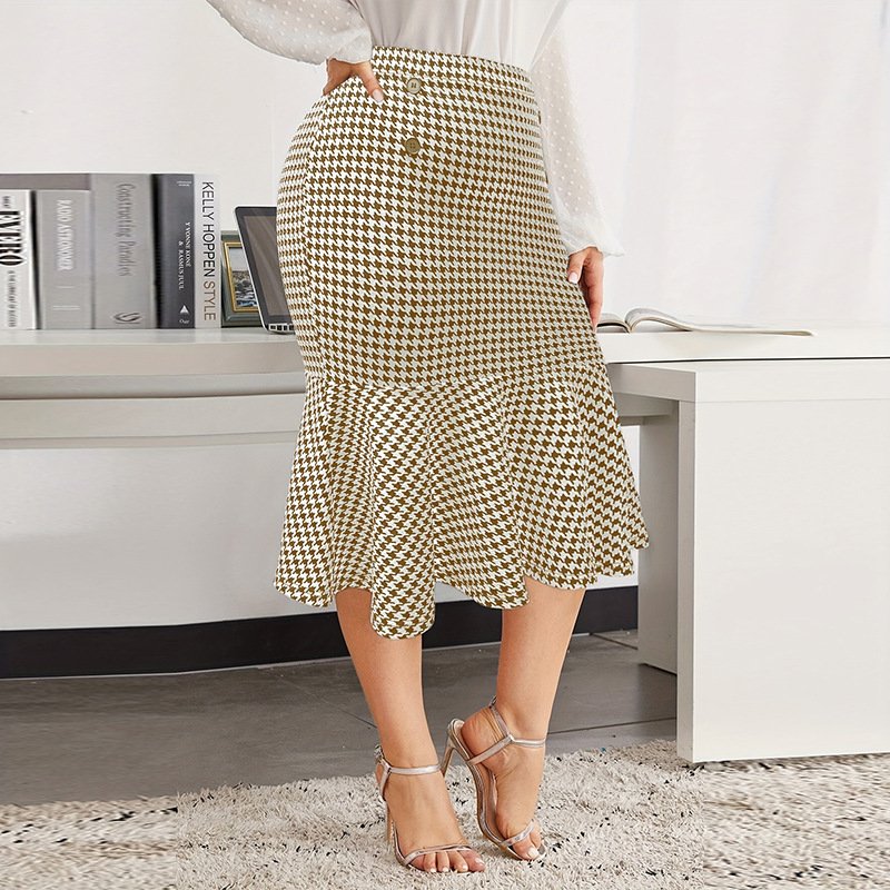 Spring Slimming Mermaid Midi Skirt For Curvy Women - Image 3