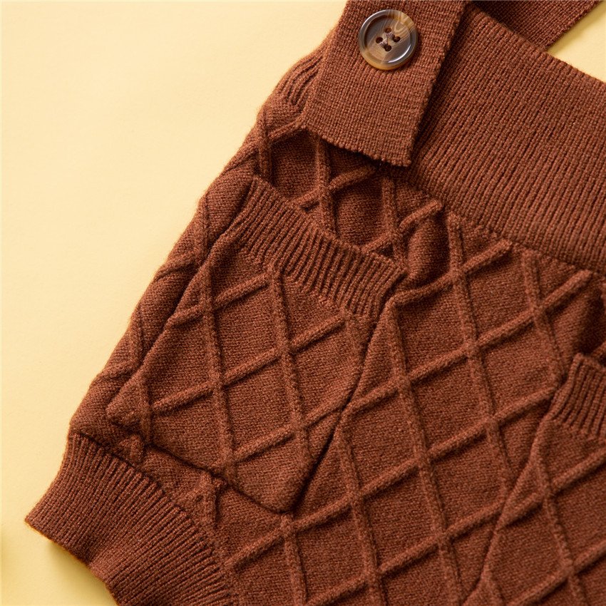 Autumn Boys And Girls Knitted Suspenders Woolen Clothes And Trousers - Image 7
