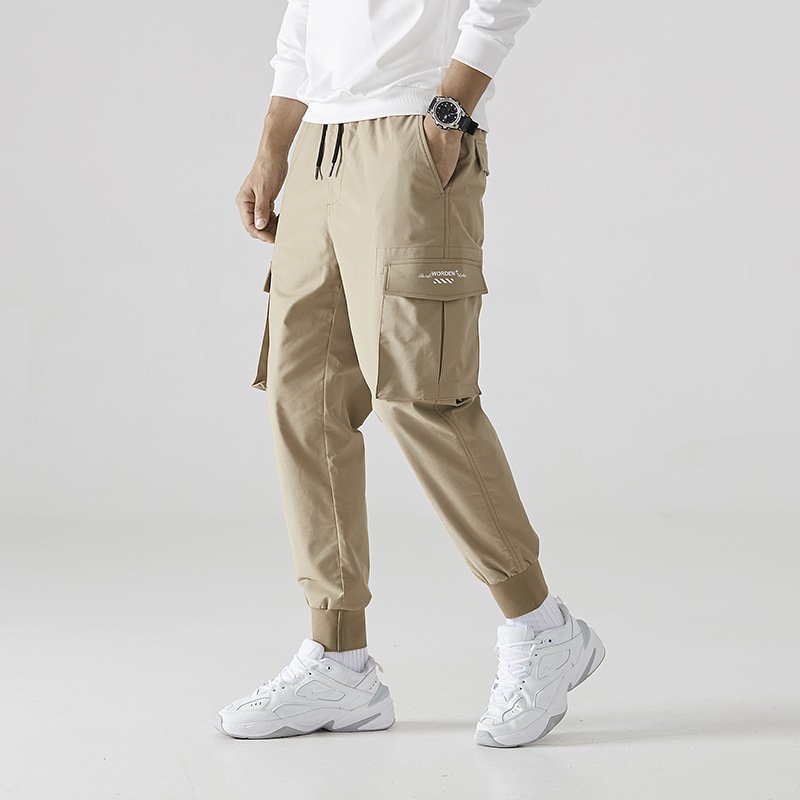 Fashionable Loose Feet Nine Split Leg Pants Multi-pocket Breathable Casual Pants - Image 3