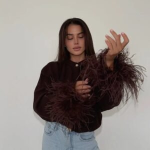 Streetstyle Personality Knitted Cardigan With Buttons Solidcolor Women's Outerwear Sweater