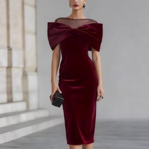 Commuter Womens Off-shoulder Halter Formal Dress In Gold Velvet
