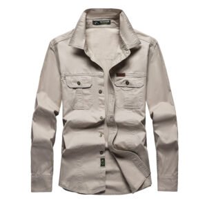 Men's Casual Loose-fit Long-sleeve Work Shirt