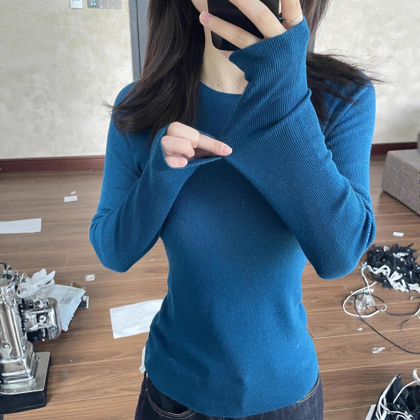 Round Neck Knitted Sweater For Women - Image 2