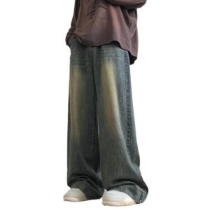 Straight Jeans Men's Summer Ruan Handsome Wide Leg Casual Long Pants