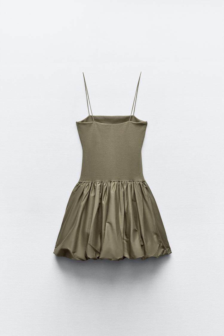 Off-the-shoulder Stretchy Thin-strapped Ruffled Patchwork Dress - Image 5