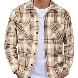 Plaid Casual Long Sleeve Jacket Versatile Shirt