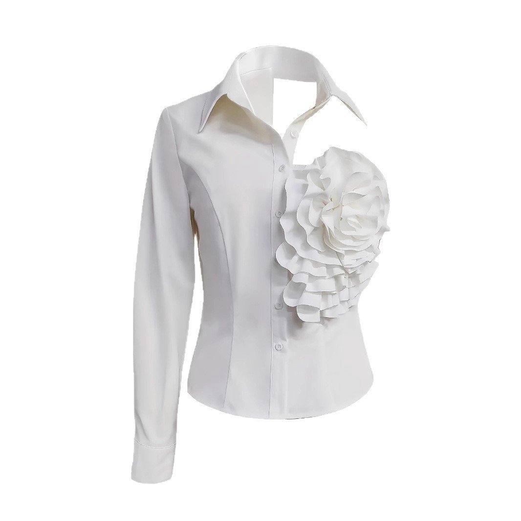 White Blouse With A One-shoulder TOP - Image 5