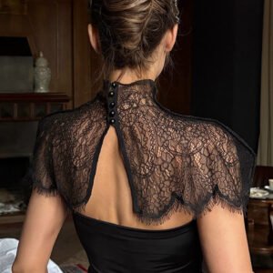 Stylish Elegant Lace Shrug And Tube Top Maxi Dress