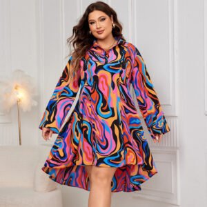 Fashionable Loose-fit Printed Dress