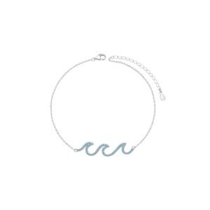 Womens Fashionable Minimalist Pendant Necklace With Wave Pattern