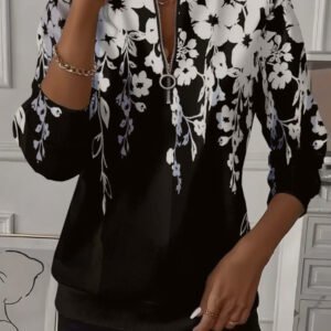 Printed Raglan Sleeve Long-sleeved Women's Sweatshirt