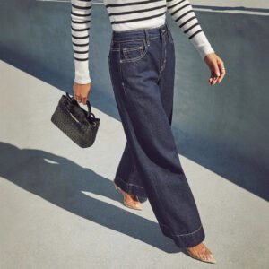 Temperament High Waist Long Wide Leg Jeans For Women