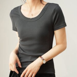 Slim Fit Slimming Women T-shirt Short And Thin Western Style Youthful-looking Top