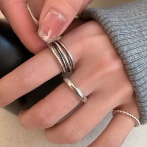 Vintage Multi-layer Ring With Crisscross Design For Women