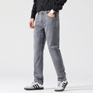 Classic Light Luxury Fit Slimming Retro Jeans Gray