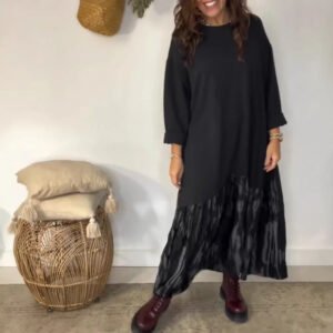 Featuring A Tie-dye Print Patchwork Design And Pleated Details