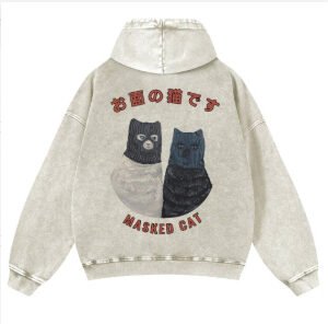 Pure Cotton Washed Vintage Hooded Sweatshirt With Double-layer Hood