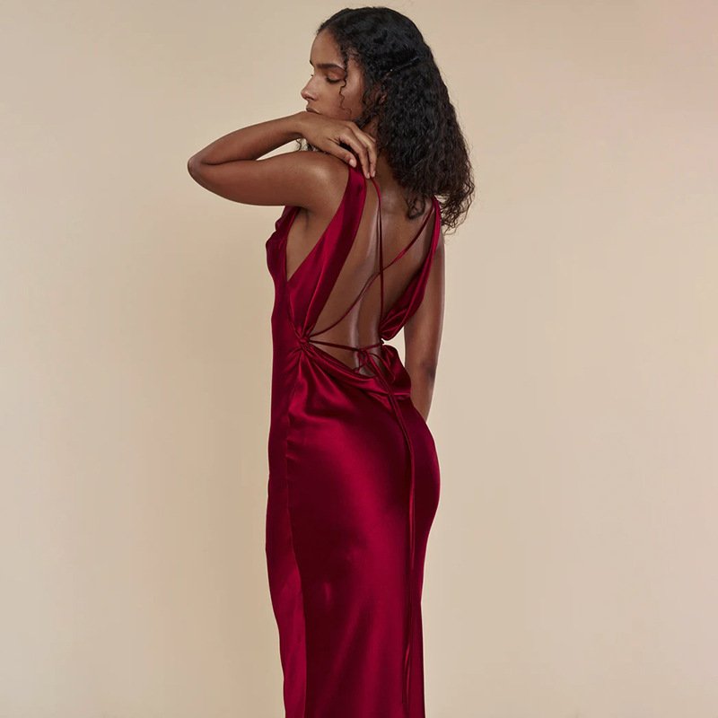 Women's Clothing Banquet Style Evening Lace Up Long Dress - Image 2