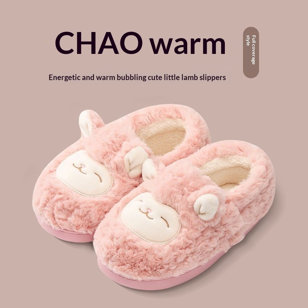 Warmth-Keeping Cotton Slippers For Couples Mens Non-Slip Fuzzy Indoor Postpartum Shoes - Image 6