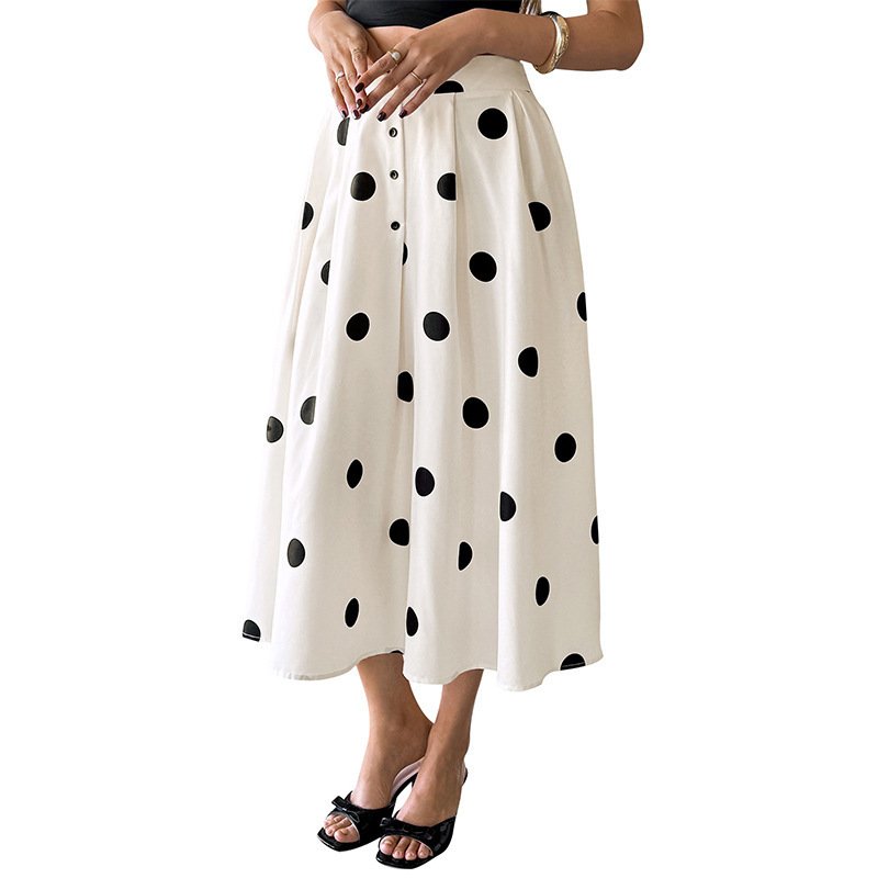 New Exquisite Polka-dot Retro Elegant A-line Skirt - Image 5