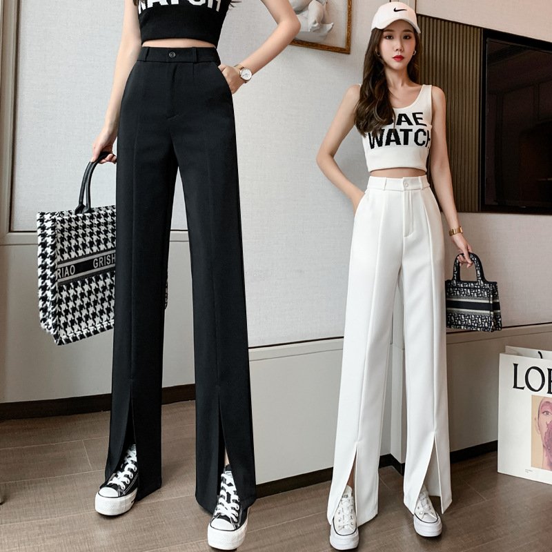 Slit High Waist Slim Flared Pants - Image 4