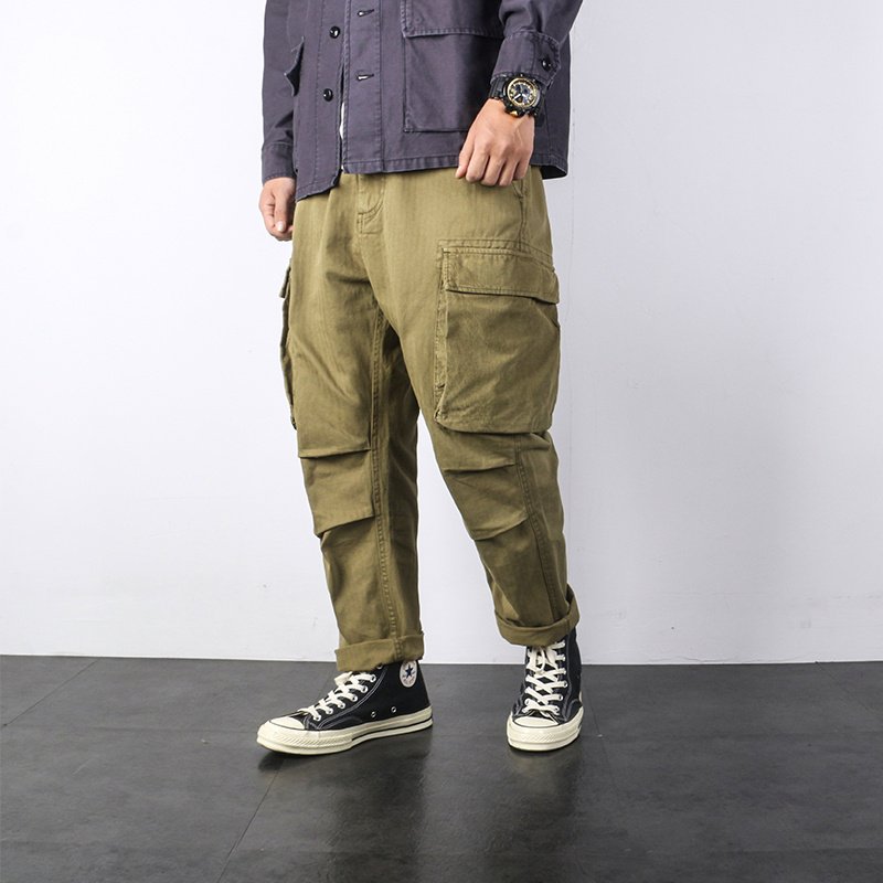 Overalls Japanese Loose Retro Big Pocket Military Style Casual Pants - Image 5