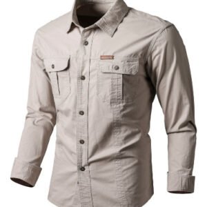 Men's Casual Loose-fit Long-sleeve Work Shirt