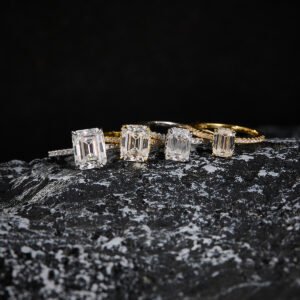 Womens Luxury Irregular Moissanite Ring With Heavy Gemstone Setting