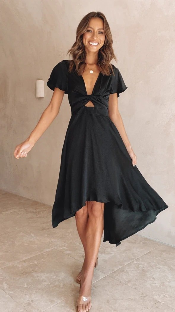 Womens Lace-up Asymmetrical Skirt Dress - Image 6