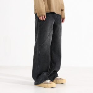 Trendy Washed Old Straight-leg Wide-leg Pants