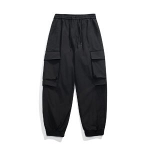 Rope Workwear With Pocket Loose Wide Leg Ankle Banded Pants