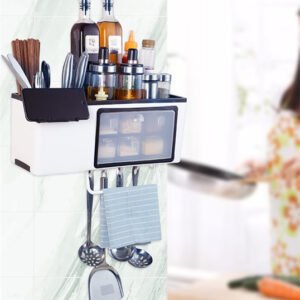 Kitchenware Rack Seasoning Storage Box Multifunctional Floor Condiment Storage Knife Rack