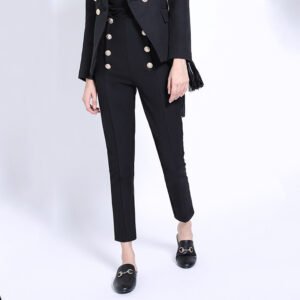 Skinny Pants Cropped Waist Slimming Black And White High Waist Slimming