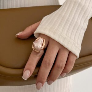 1PC Vacation Style Starfish & Seashell Ring - Irregular Pearl Ring, Minimalist & Elegant, INS-Inspired