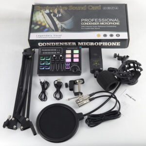 48v Large Shock Film English Sound Card Mobile Live Streaming Anchor Full Set Of Equipment